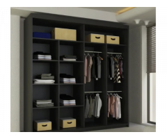 Brand New - Lisbon Mirror Sliding Door Wardrobe - Black - SAME/NEXT DAY DELIVERY