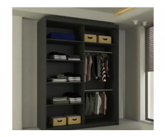 Brand New - Lisbon Mirror Sliding Door Wardrobe - Black - SAME/NEXT DAY DELIVERY
