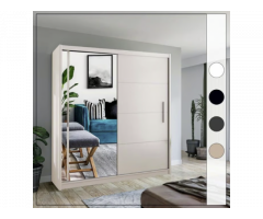 Brand New - Vision Mirror Sliding Door Wardrobe White - SAME/NEXT DAY DELIVERY