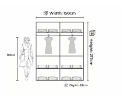 Brand New - Vision Mirror Sliding Door Wardrobe White - SAME/NEXT DAY DELIVERY - Image 4/4